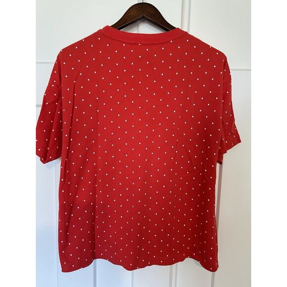 Vintage Lindsey Blake Shirt Red Polka Dot Size Large - Picture 2 of 8